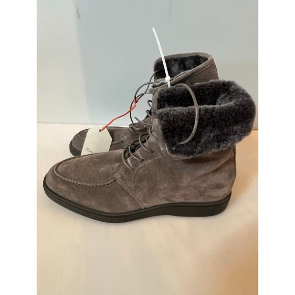 Santoni ankle fur-trim detail boots men’s size 8.5 (display model) - Picture 2 of 12